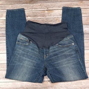 Old Navy Maternity 8 Short Full Panel Skinny Jeans Lightly Distressed